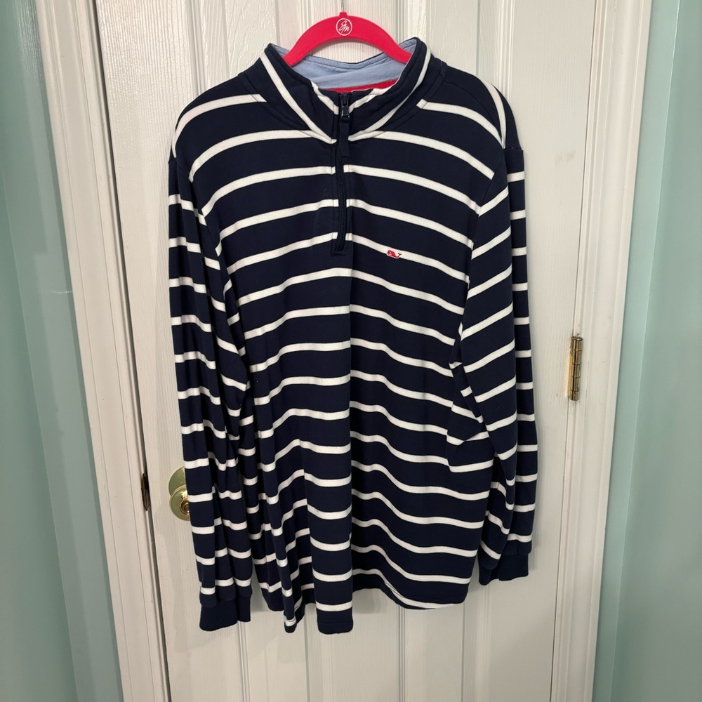 Vineyard Vines for Target Quarter Zip pullover 2x Navy and White